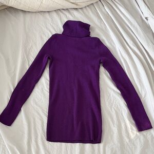 Theory Women's Purple Turtleneck Sweater